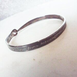 SIGNED STERLING INSPIRED BY LOVE AND FRIENDSHIP INSCRIBED SCRIPT BRACELET H